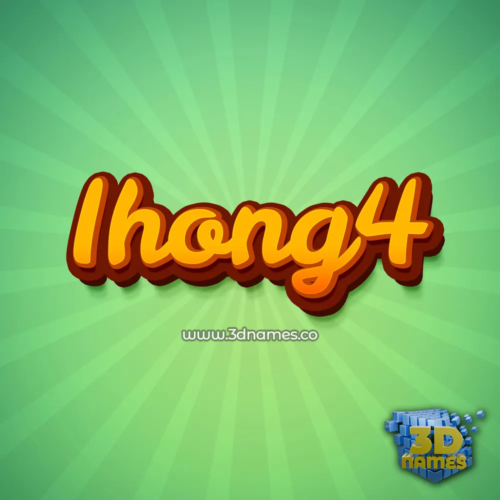 ihong4 in Green Rays style - 3D name wallpaper