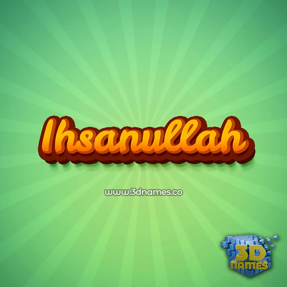 ihsanullah in Green Rays style - 3D name wallpaper