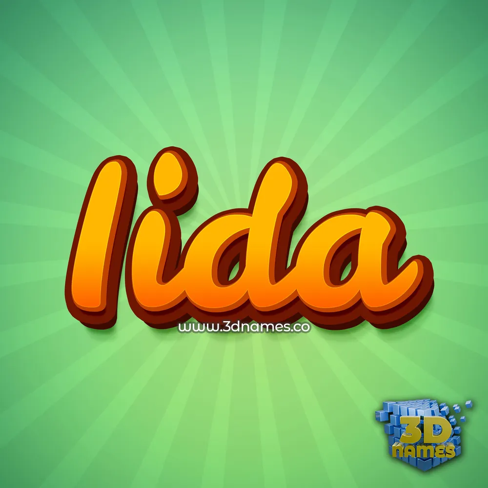 iida in Green Rays style - 3D name wallpaper