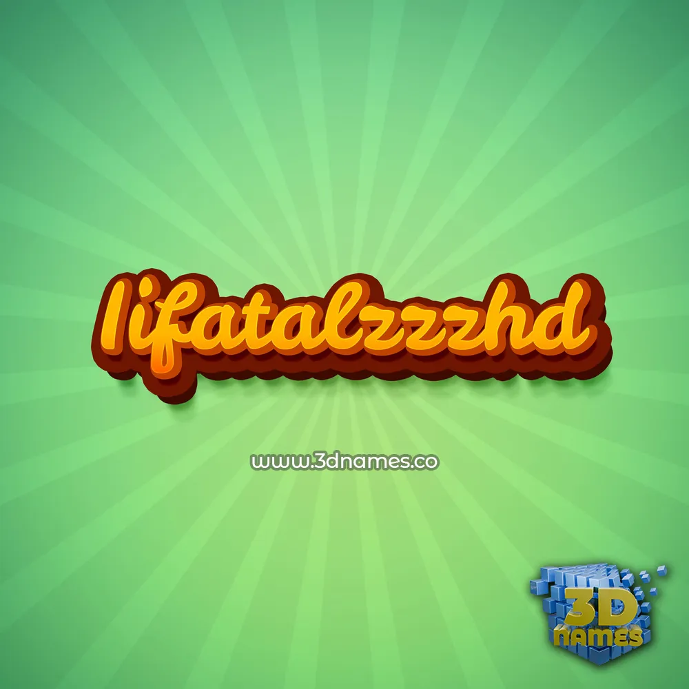 iifatalzzzhd in Green Rays style - 3D name wallpaper