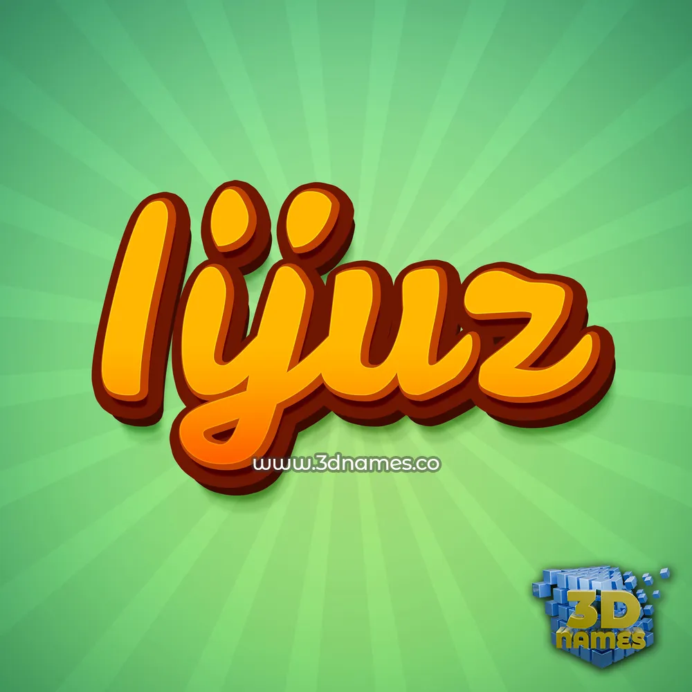iijuz in Green Rays style - 3D name wallpaper