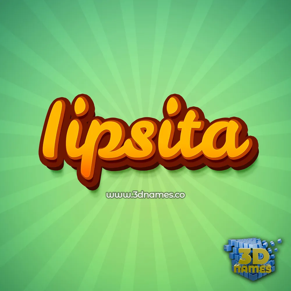 iipsita in Green Rays style - 3D name wallpaper