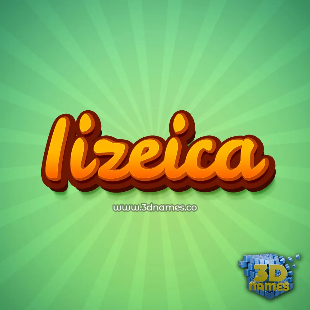 iizeica in Green Rays style - 3D name wallpaper