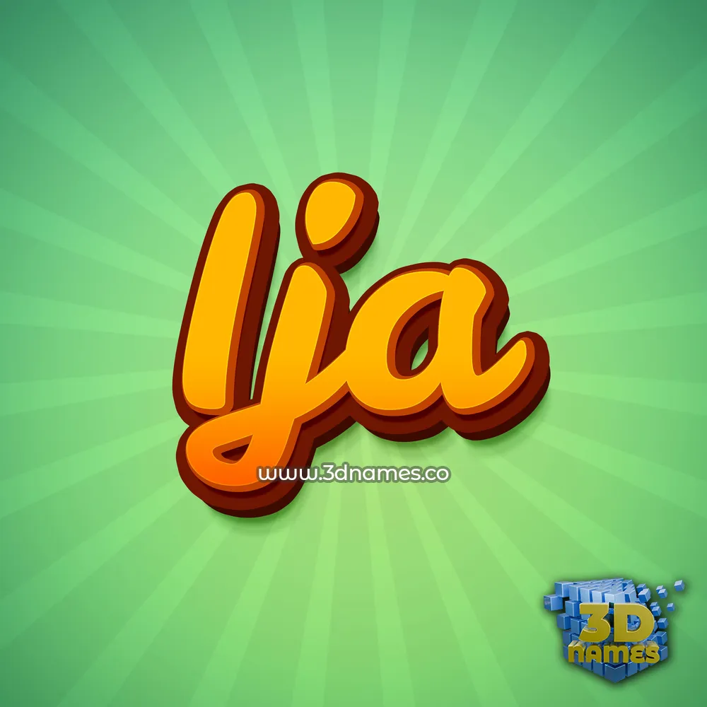 ija in Green Rays style - 3D name wallpaper