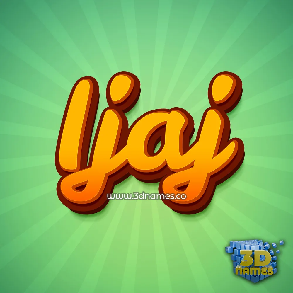 ijaj in Green Rays style - 3D name wallpaper