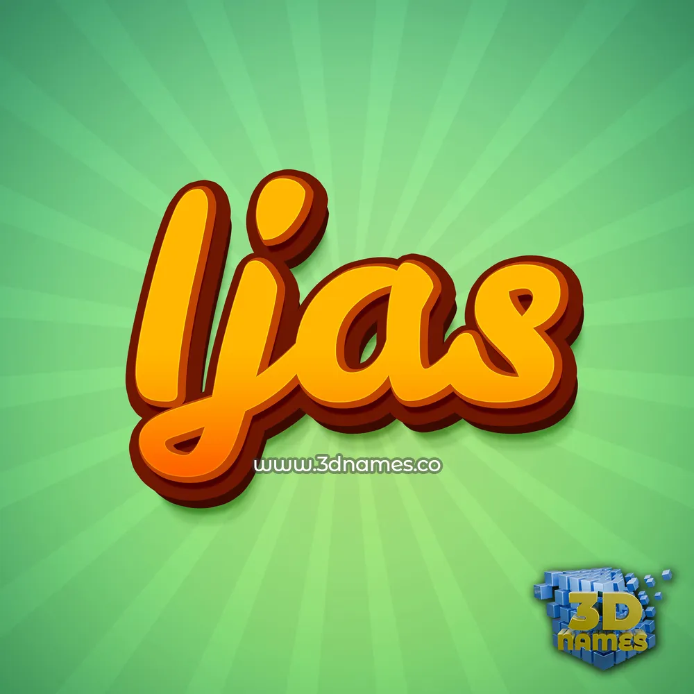 ijas in Green Rays style - 3D name wallpaper