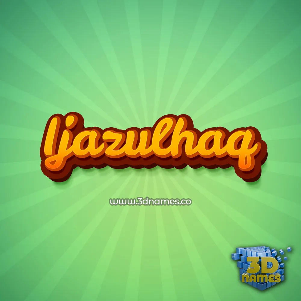 ijazulhaq in Green Rays style - 3D name wallpaper