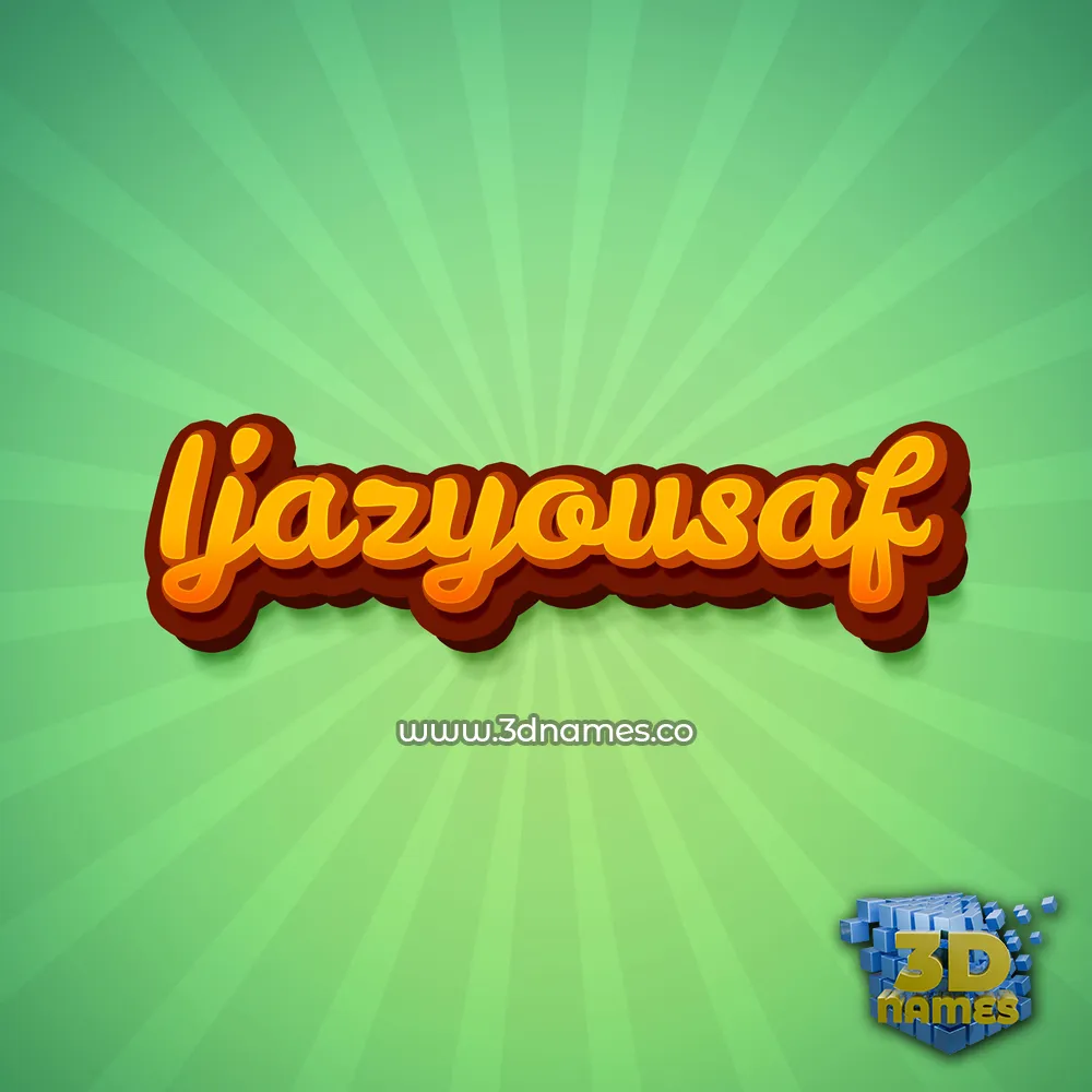 ijazyousaf in Green Rays style - 3D name wallpaper