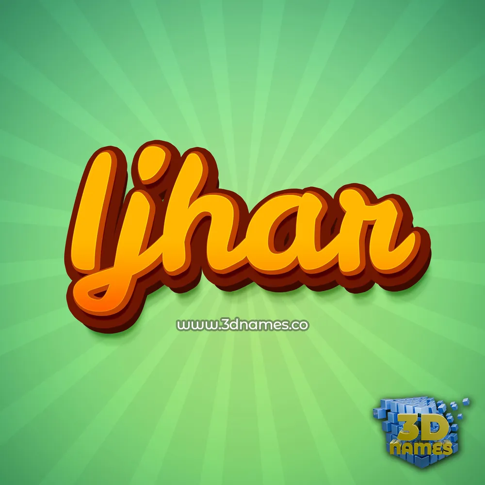 ijhar in Green Rays style - 3D name wallpaper