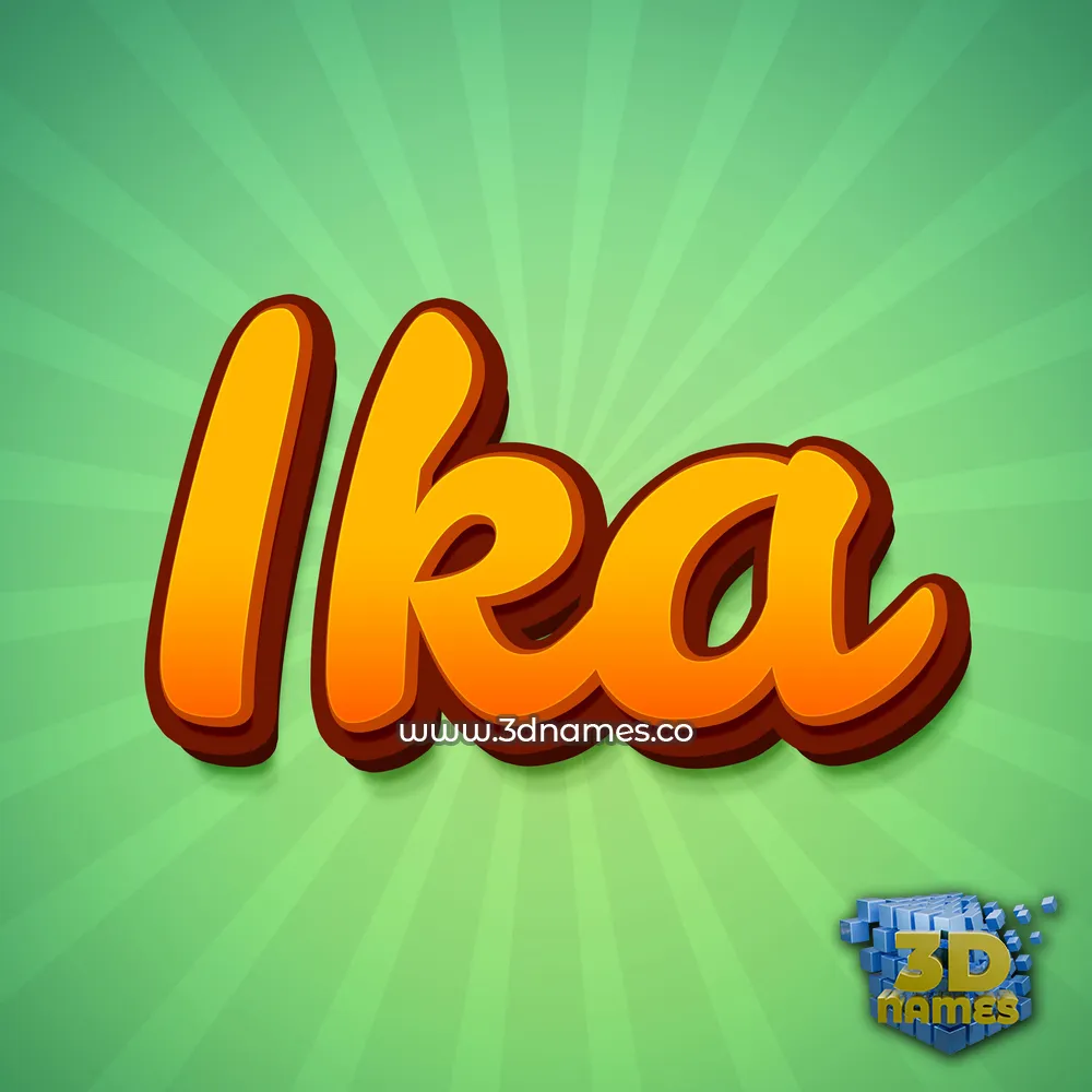 ika in Green Rays style - 3D name wallpaper
