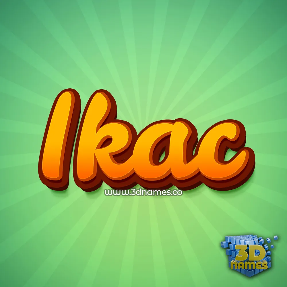 ikac in Green Rays style - 3D name wallpaper