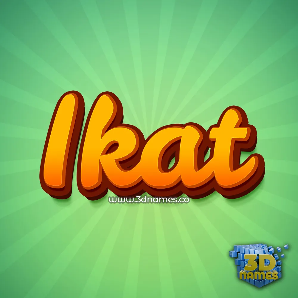 ikat in Green Rays style - 3D name wallpaper