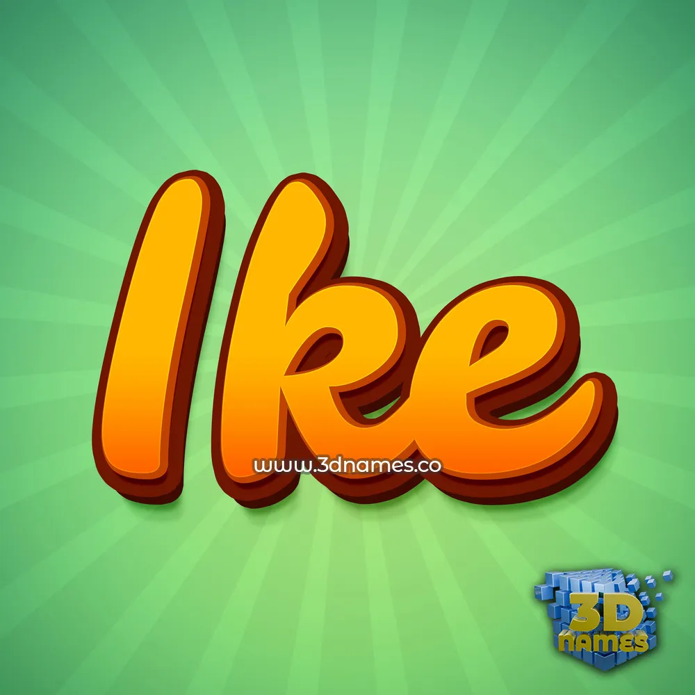 ike in Green Rays style - 3D name wallpaper