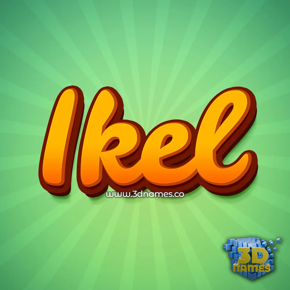 ikel in Green Rays style - 3D name wallpaper