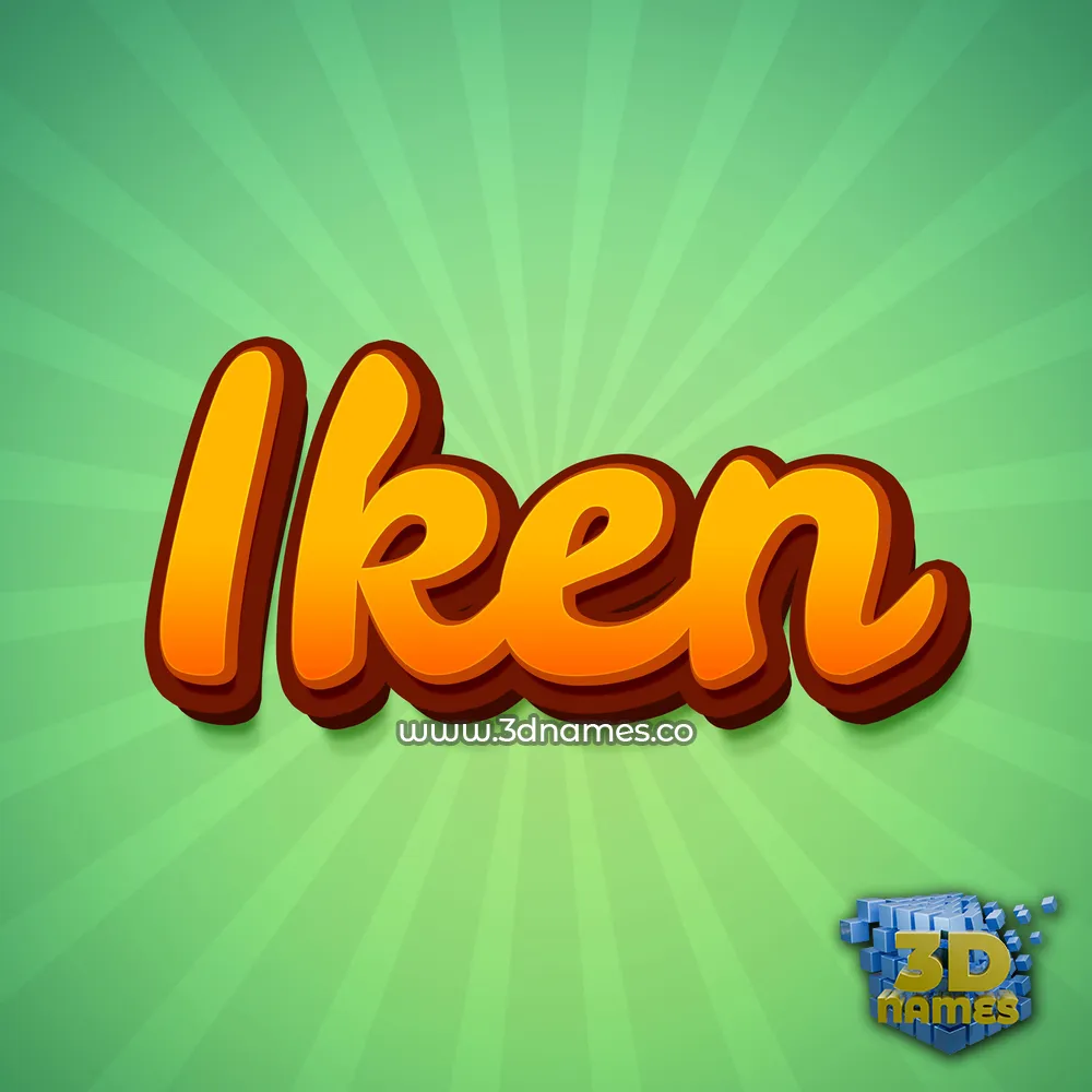 iken in Green Rays style - 3D name wallpaper