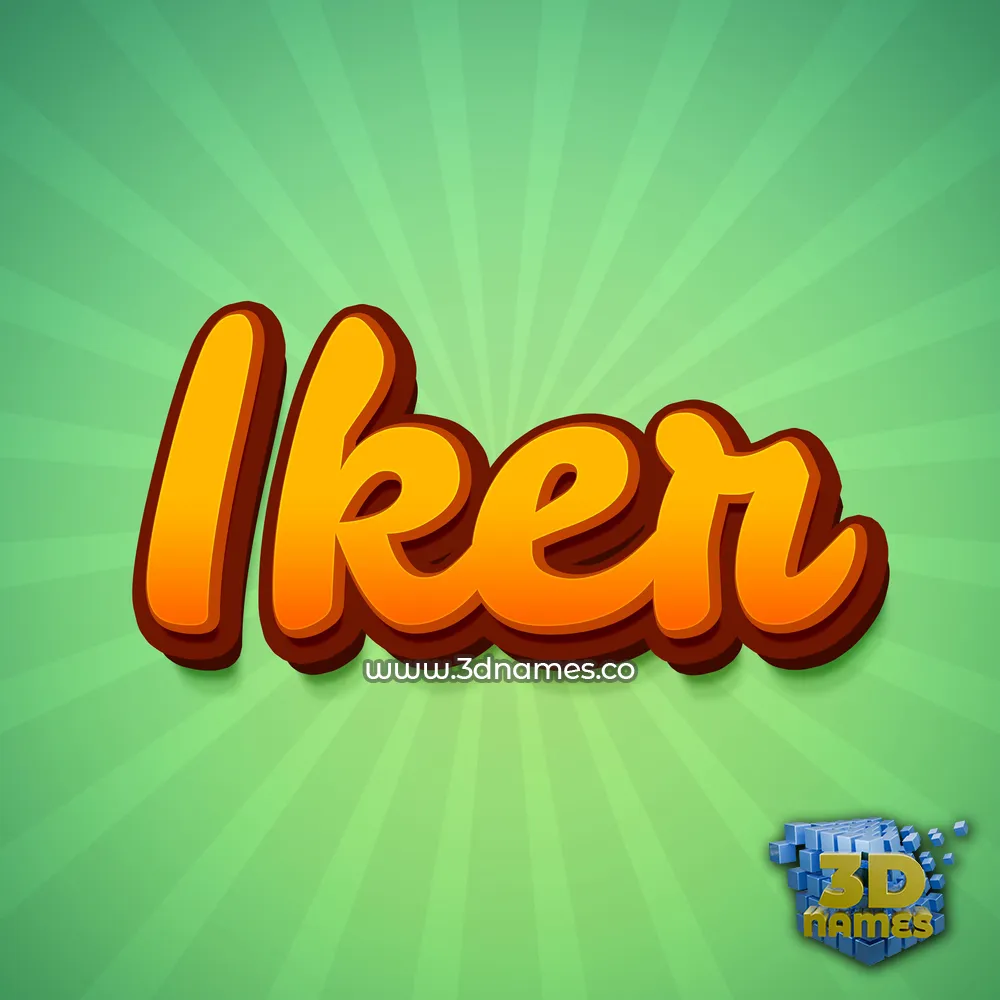 iker in Green Rays style - 3D name wallpaper