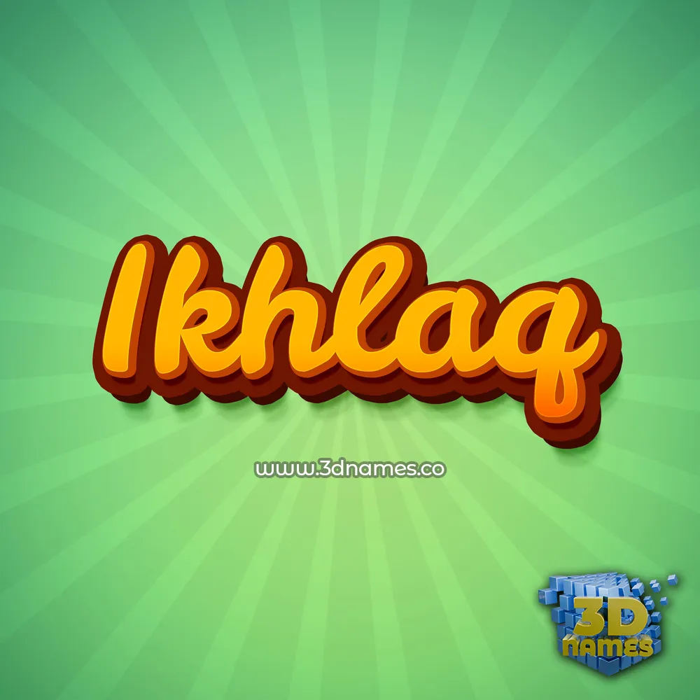 ikhlaq in Green Rays style - 3D name wallpaper