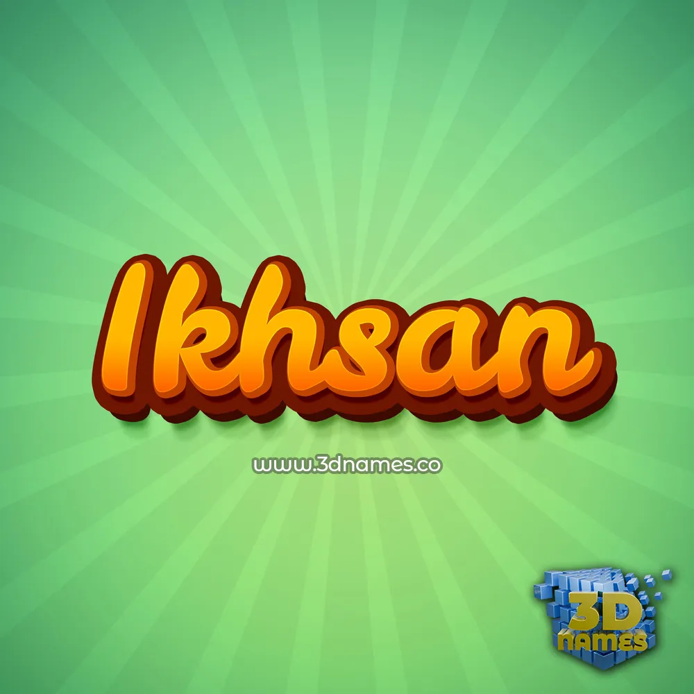 ikhsan in Green Rays style - 3D name wallpaper