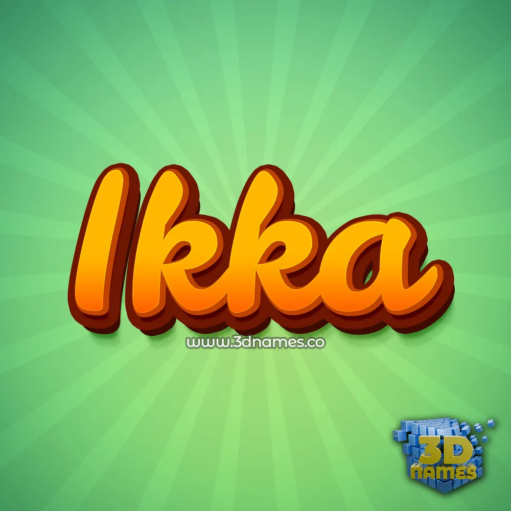 ikka in Green Rays style - 3D name wallpaper