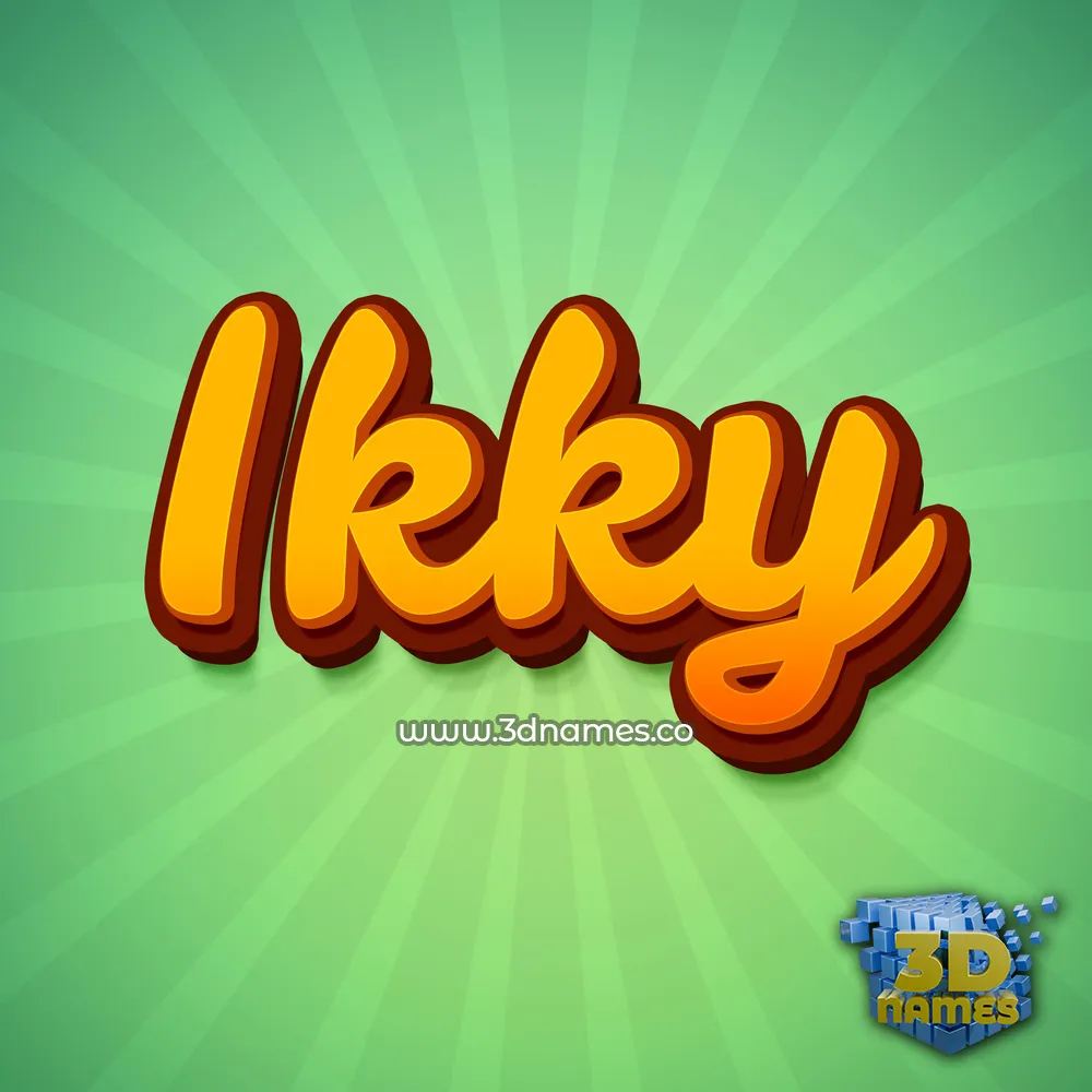 ikky in Green Rays style - 3D name wallpaper