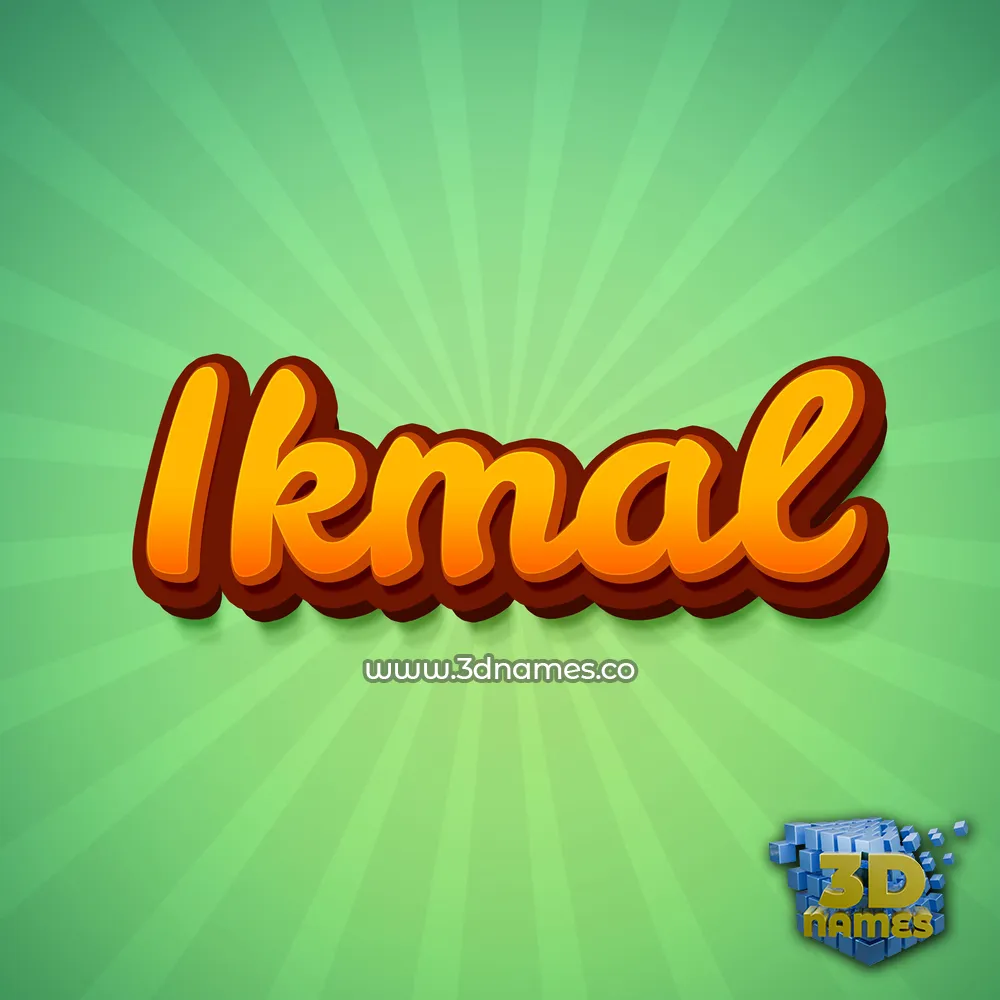 ikmal in Green Rays style - 3D name wallpaper