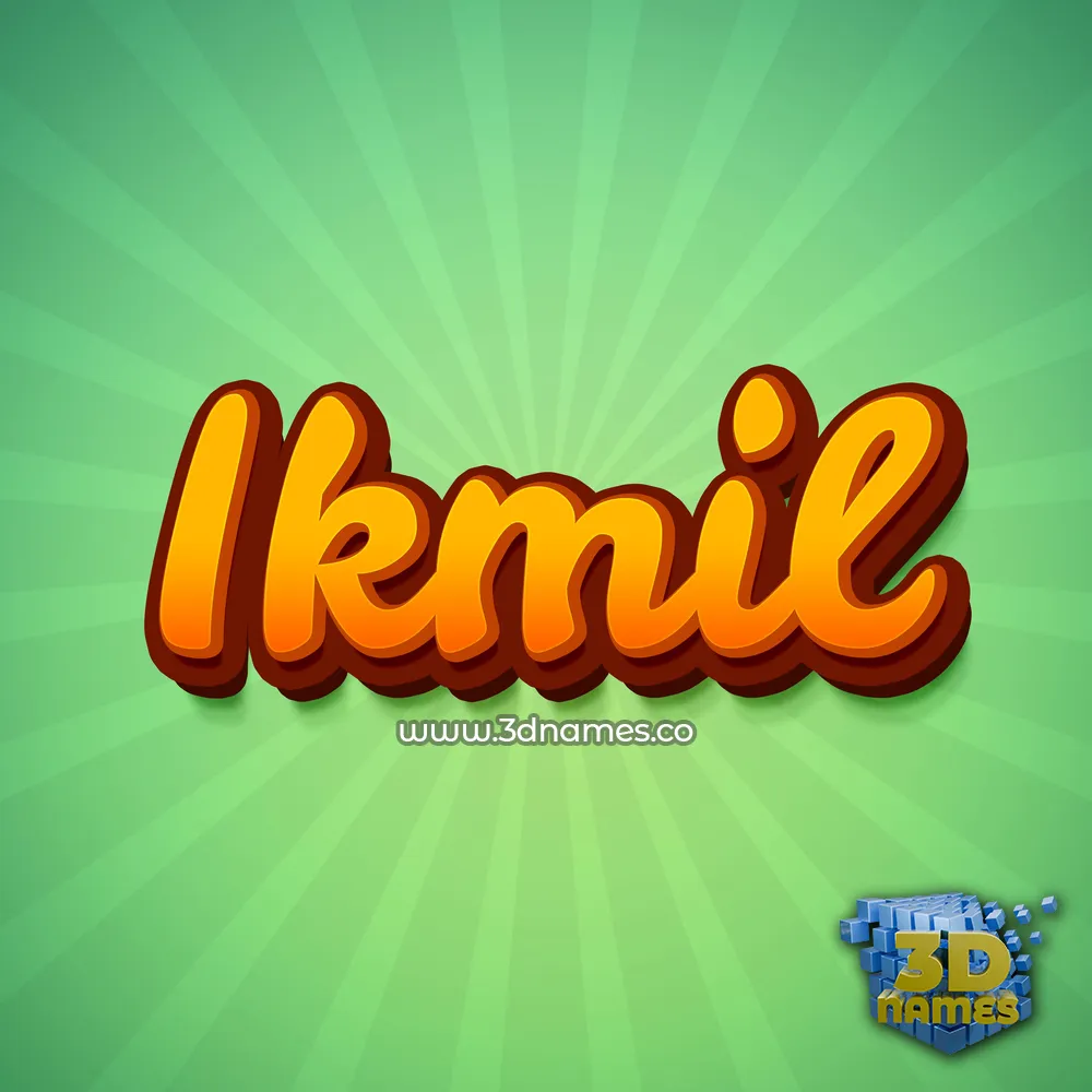 ikmil in Green Rays style - 3D name wallpaper