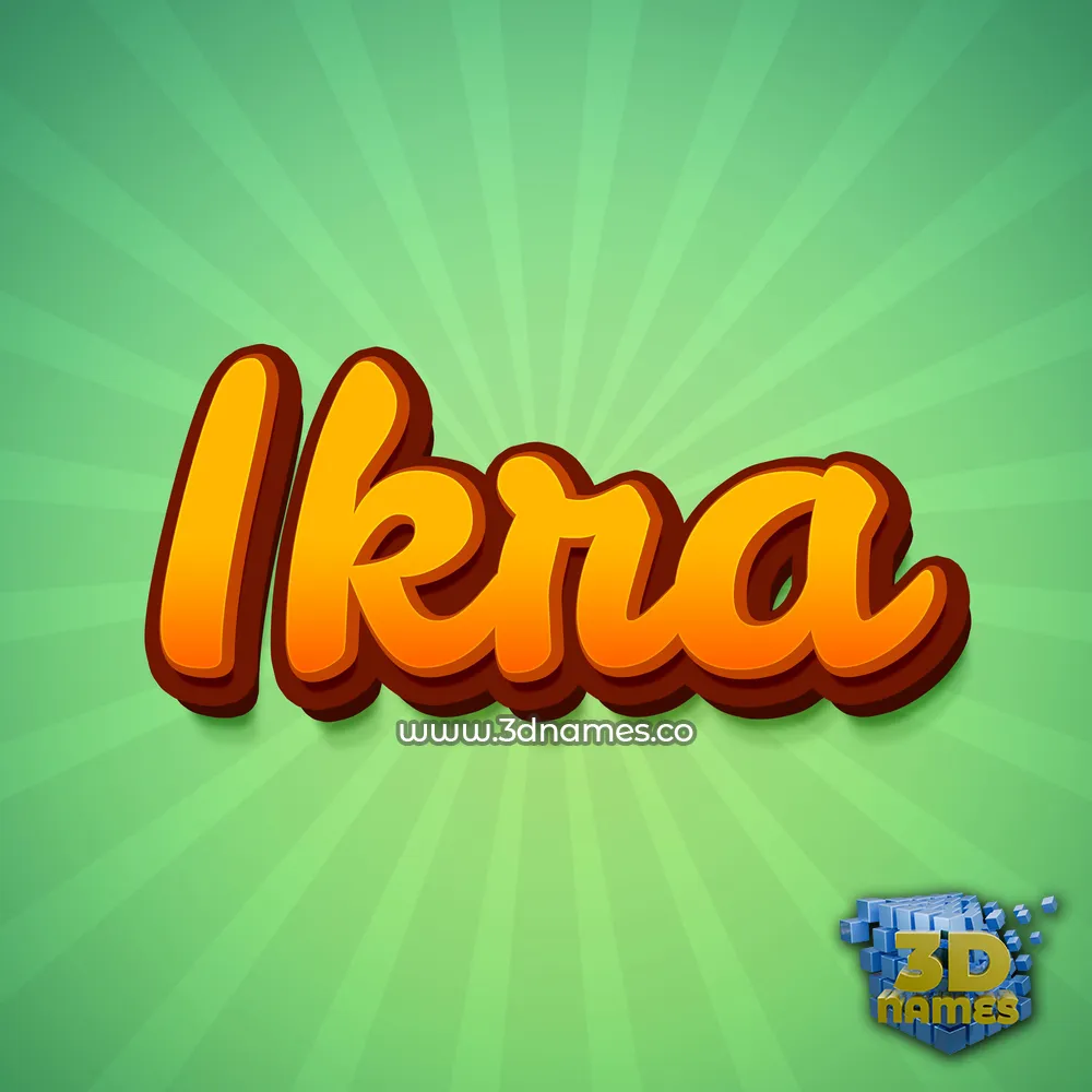 ikra in Green Rays style - 3D name wallpaper