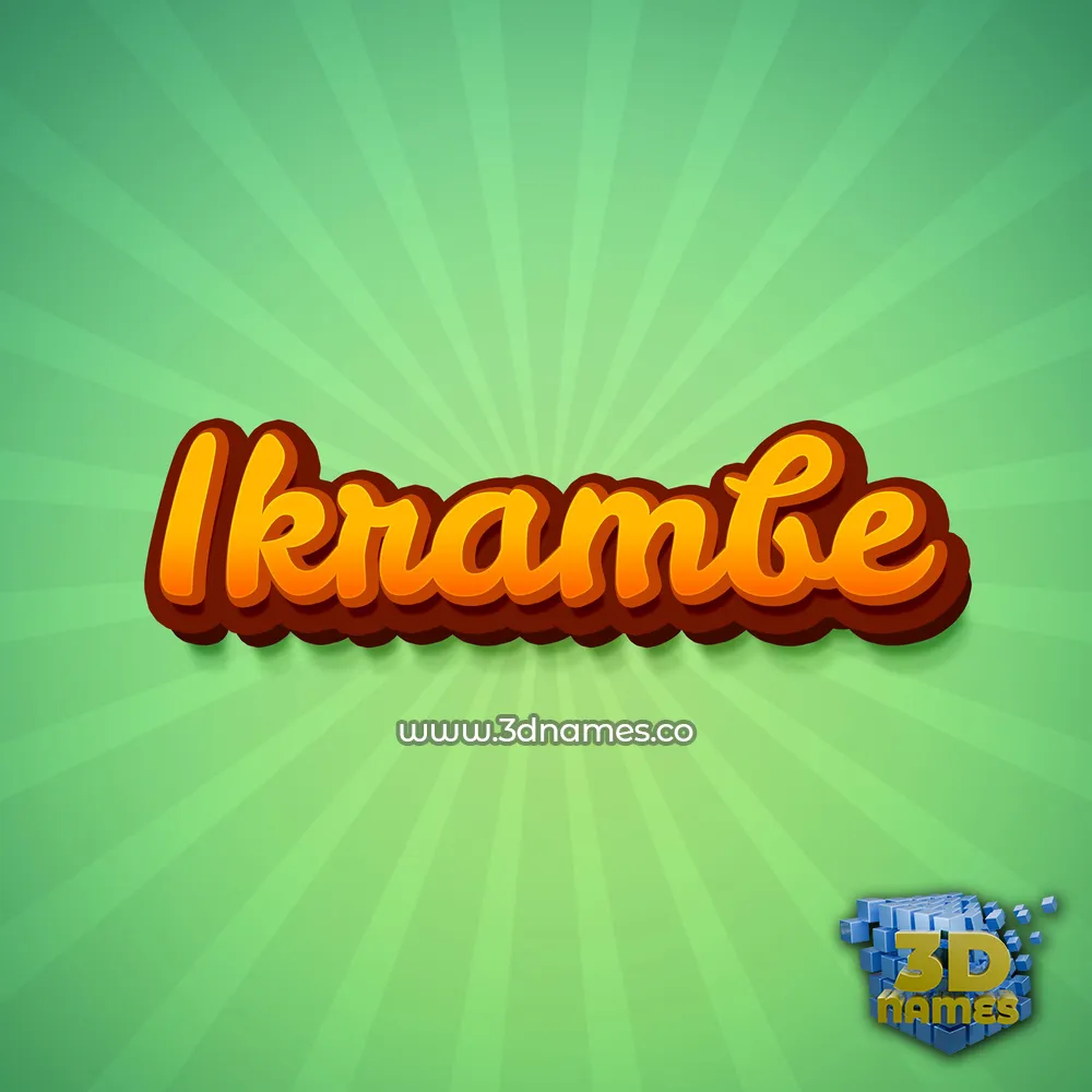ikrambe in Green Rays style - 3D name wallpaper
