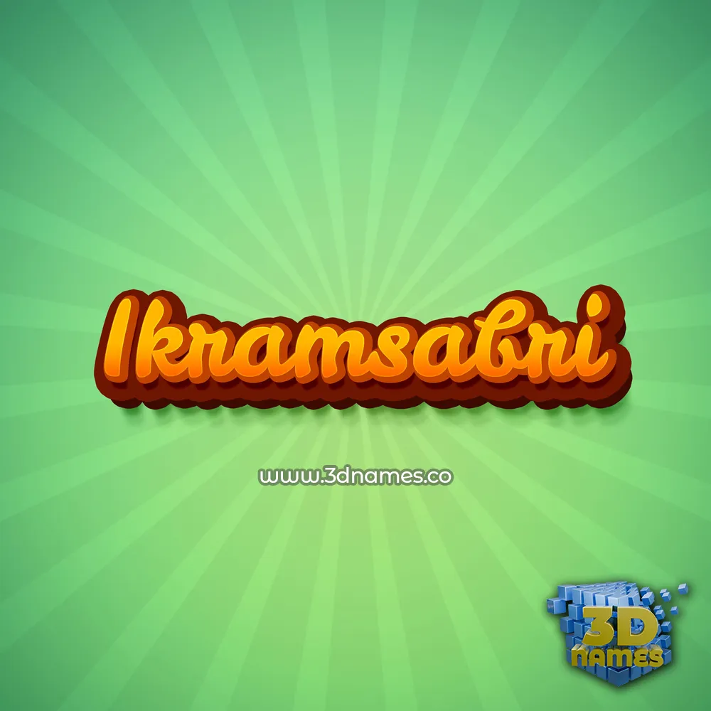 ikramsabri in Green Rays style - 3D name wallpaper