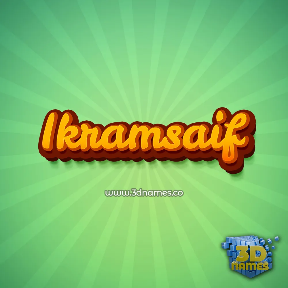 ikramsaif in Green Rays style - 3D name wallpaper