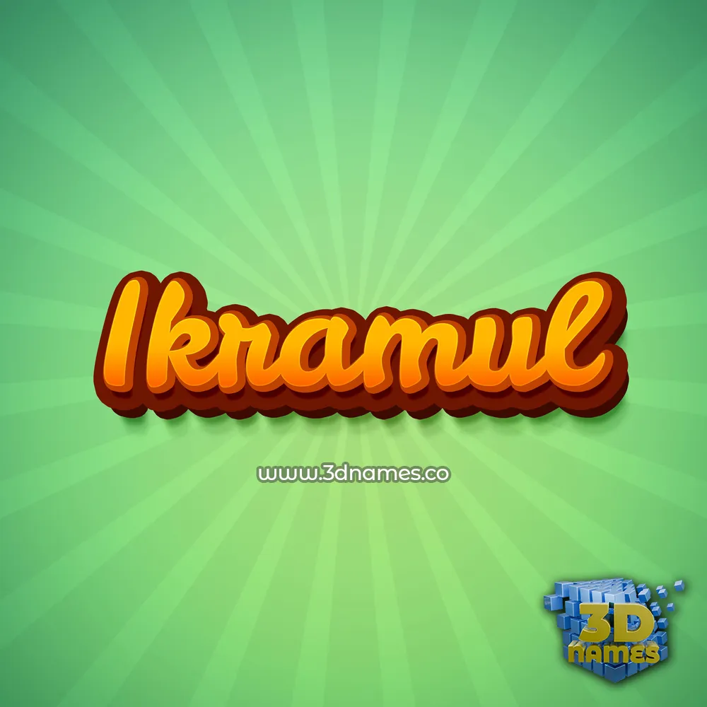 ikramul in Green Rays style - 3D name wallpaper