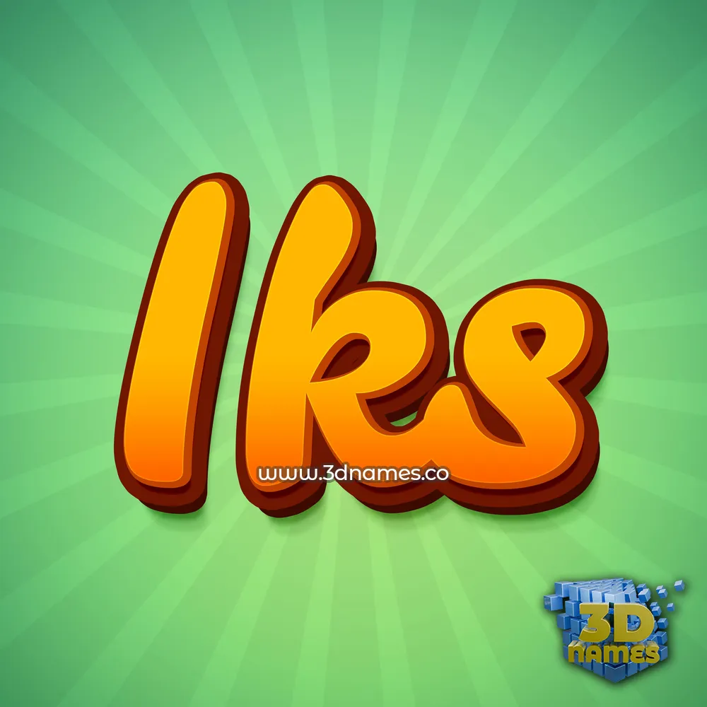 iks in Green Rays style - 3D name wallpaper