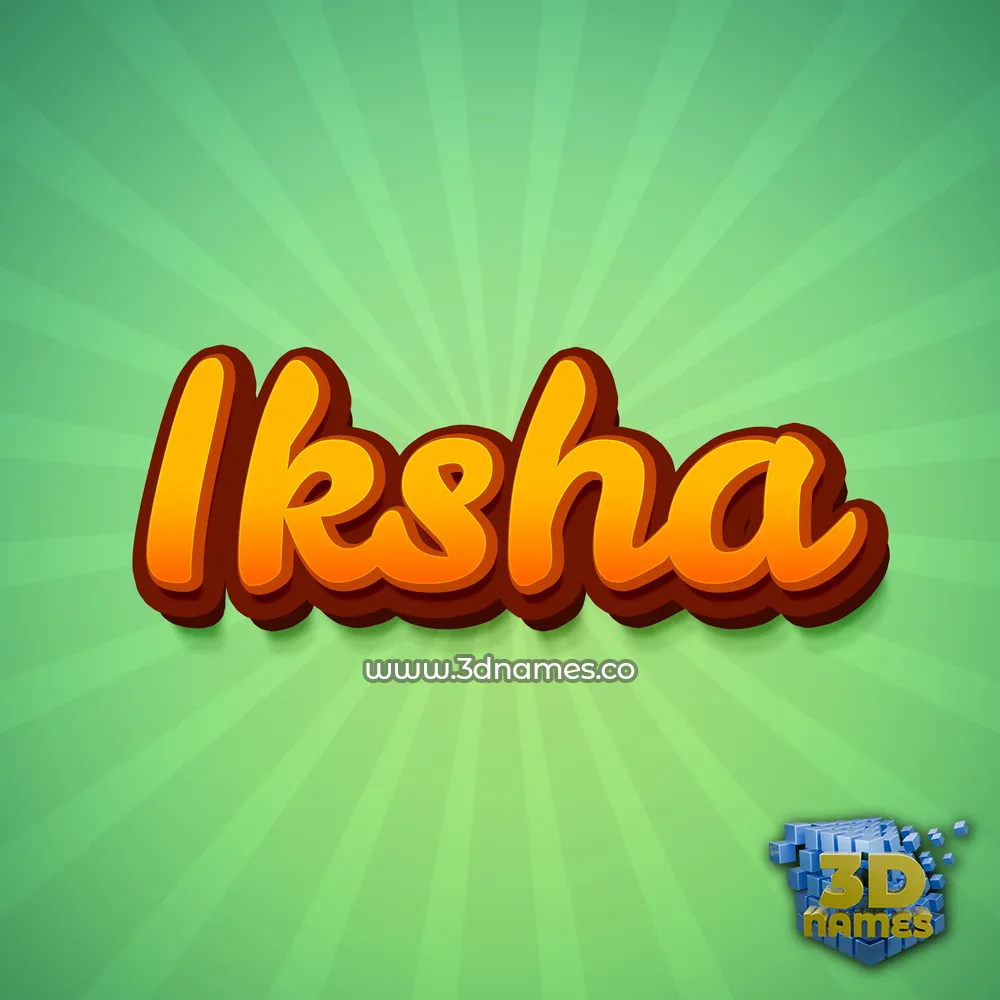 iksha in Green Rays style - 3D name wallpaper