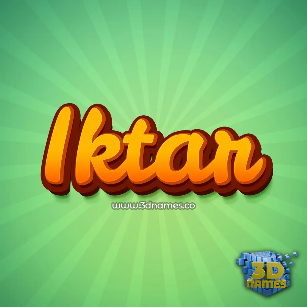 iktar in Green Rays style - 3D name wallpaper