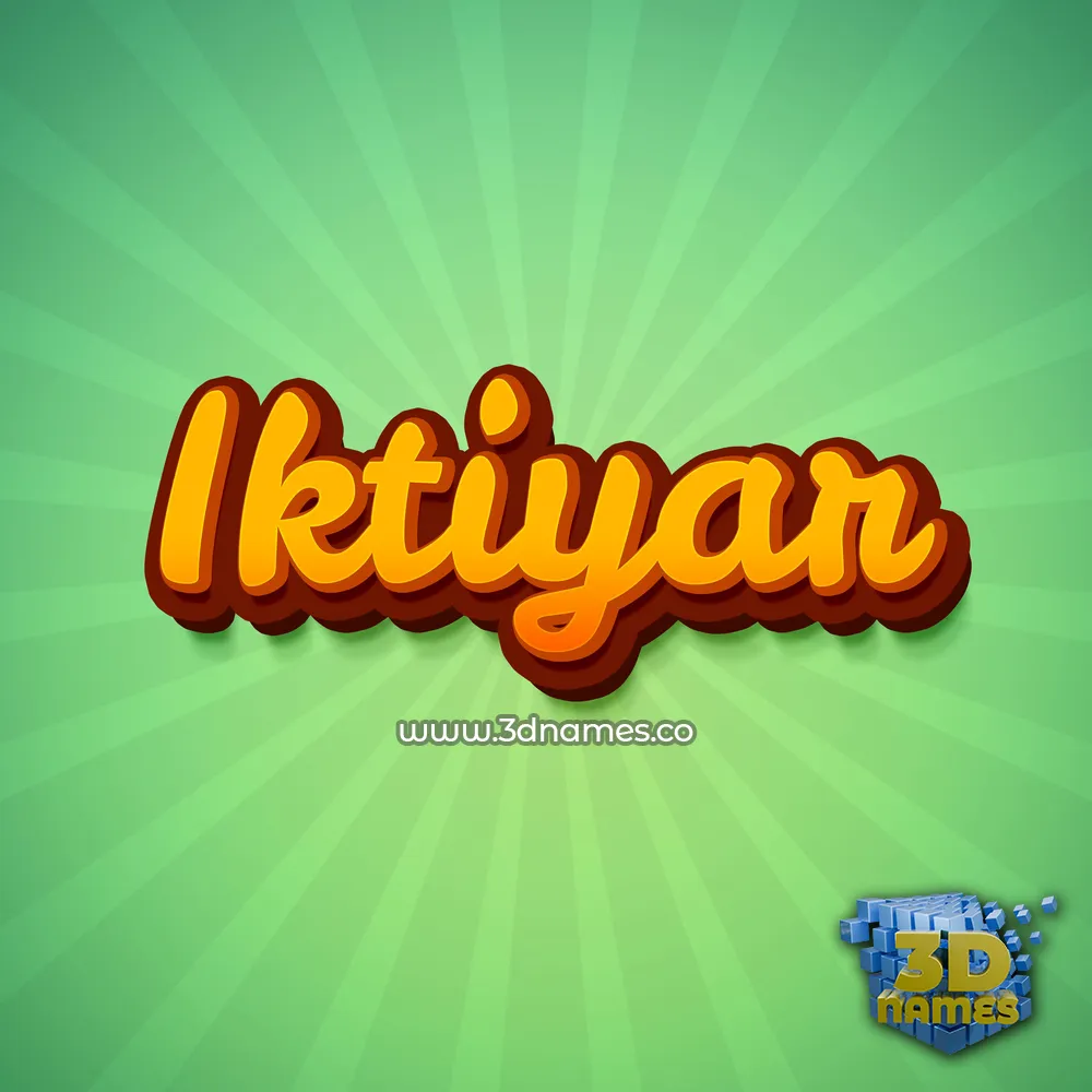 iktiyar in Green Rays style - 3D name wallpaper