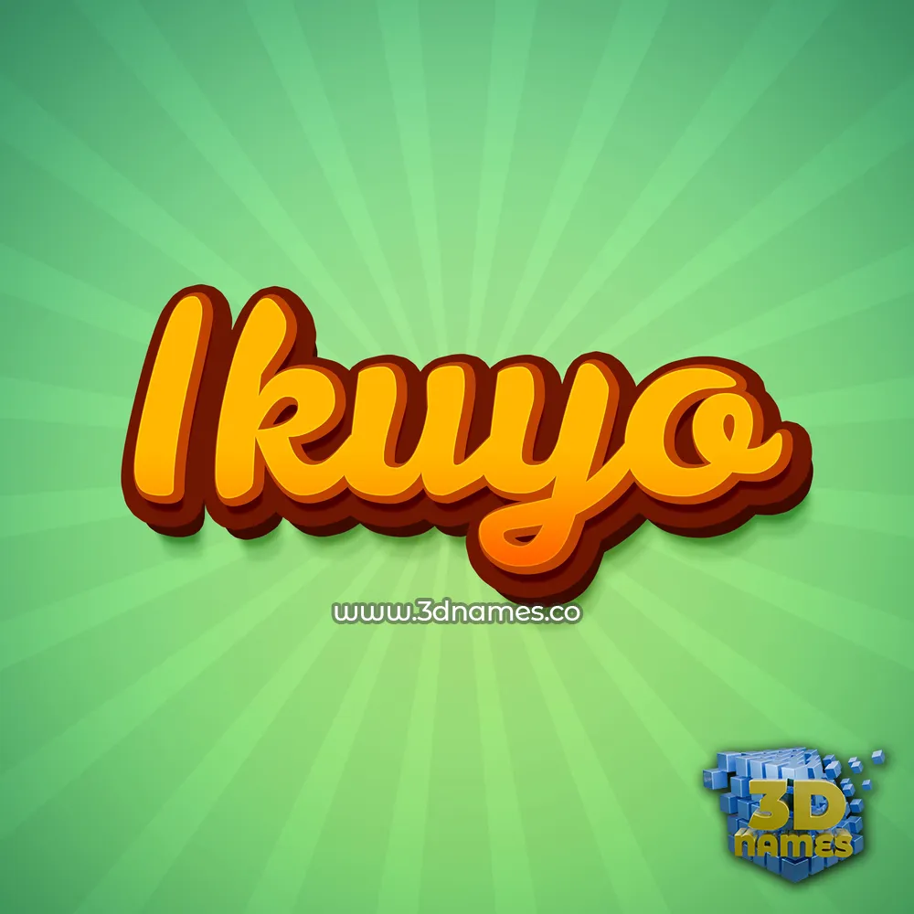 ikuyo in Green Rays style - 3D name wallpaper
