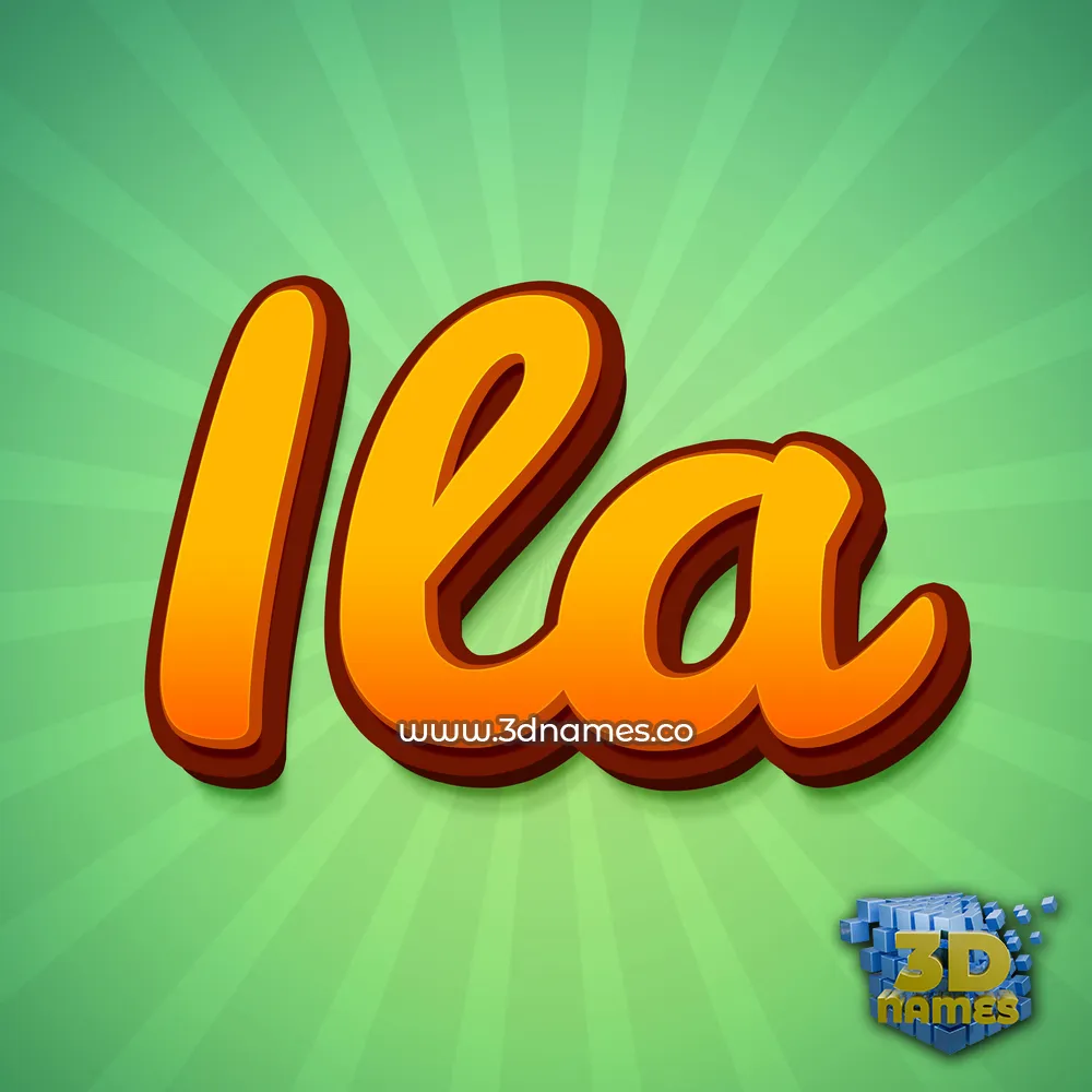 ila in Green Rays style - 3D name wallpaper