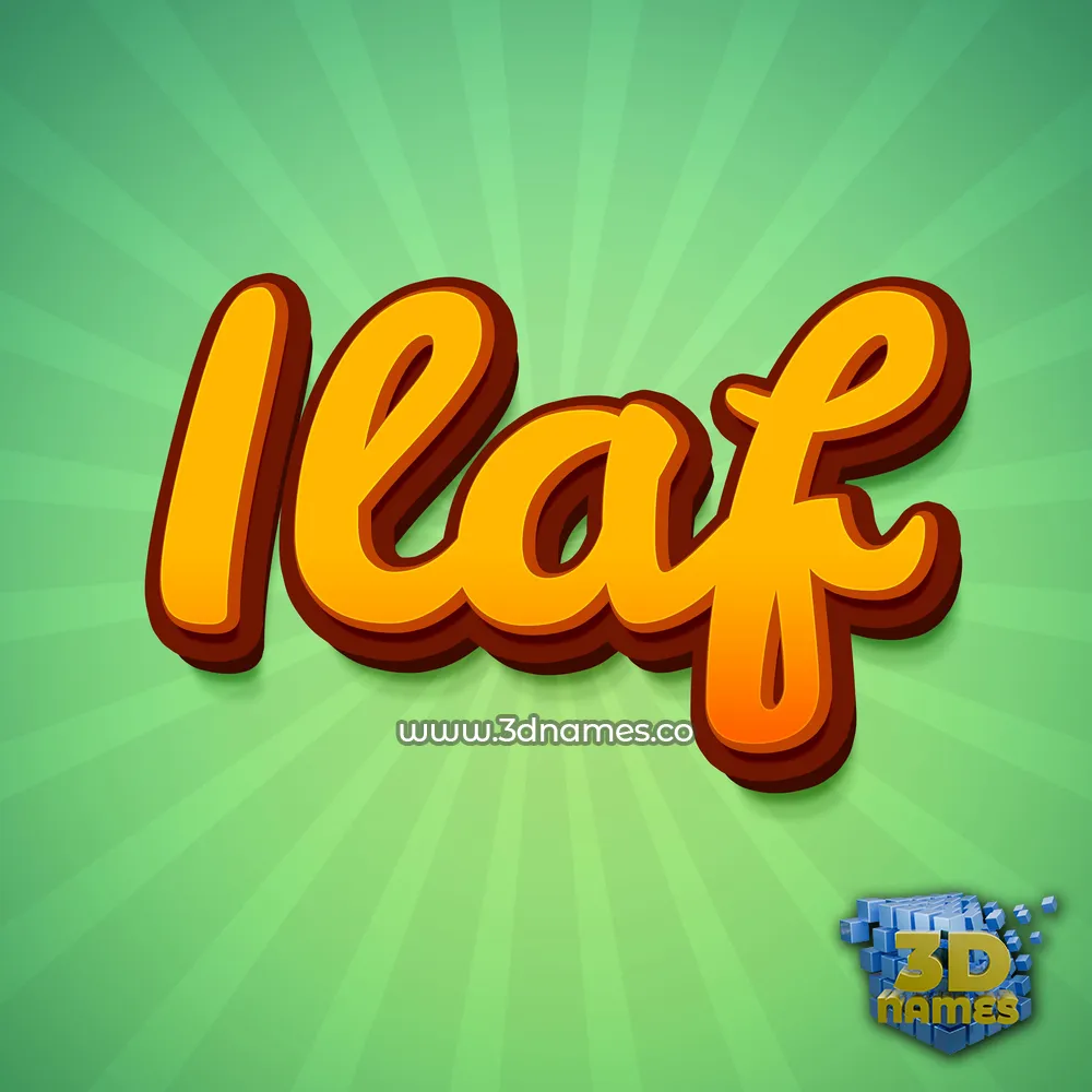 ilaf in Green Rays style - 3D name wallpaper