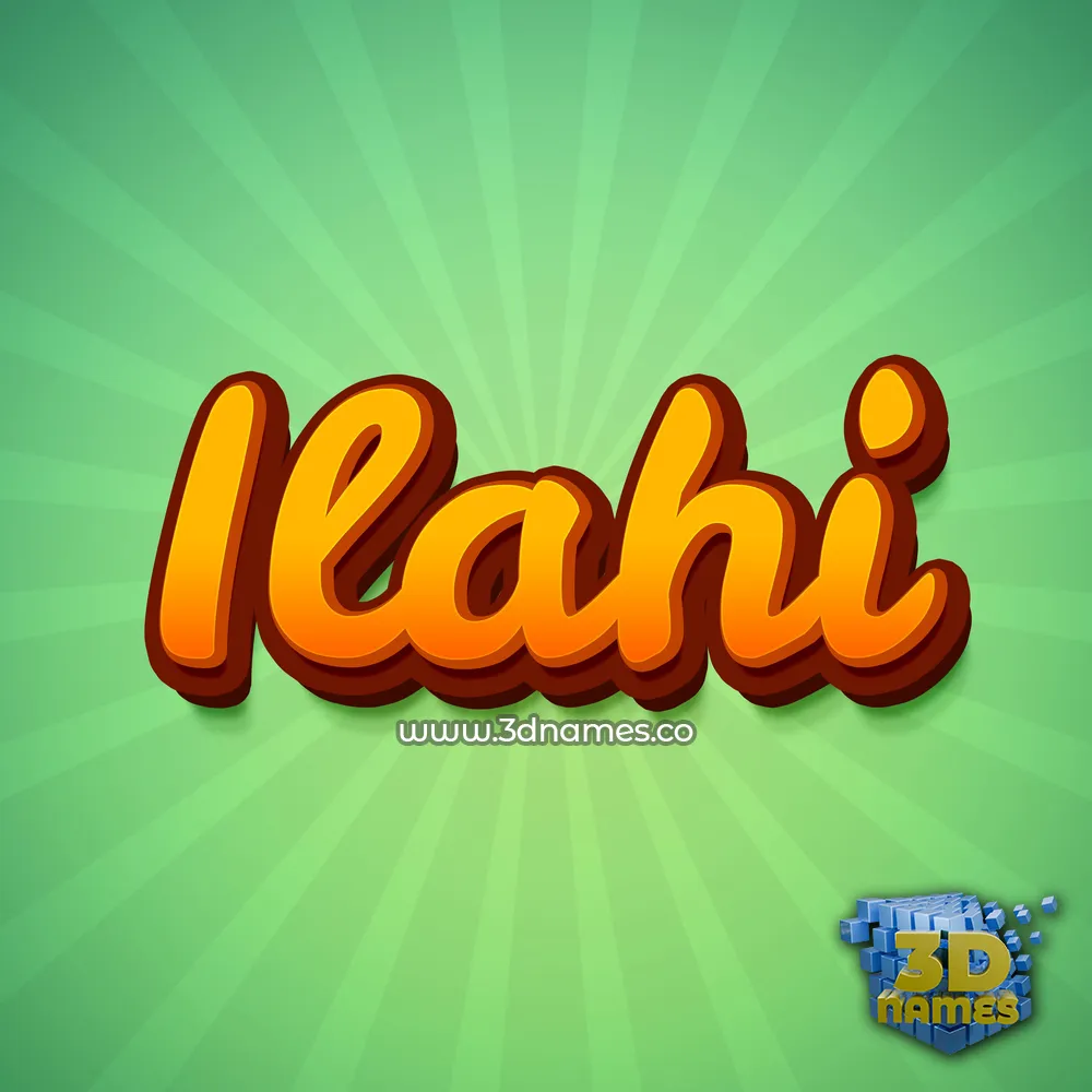 ilahi in Green Rays style - 3D name wallpaper