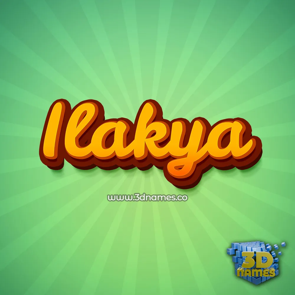 ilakya in Green Rays style - 3D name wallpaper