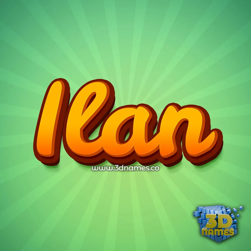 ilan in Green Rays style - 3D name wallpaper