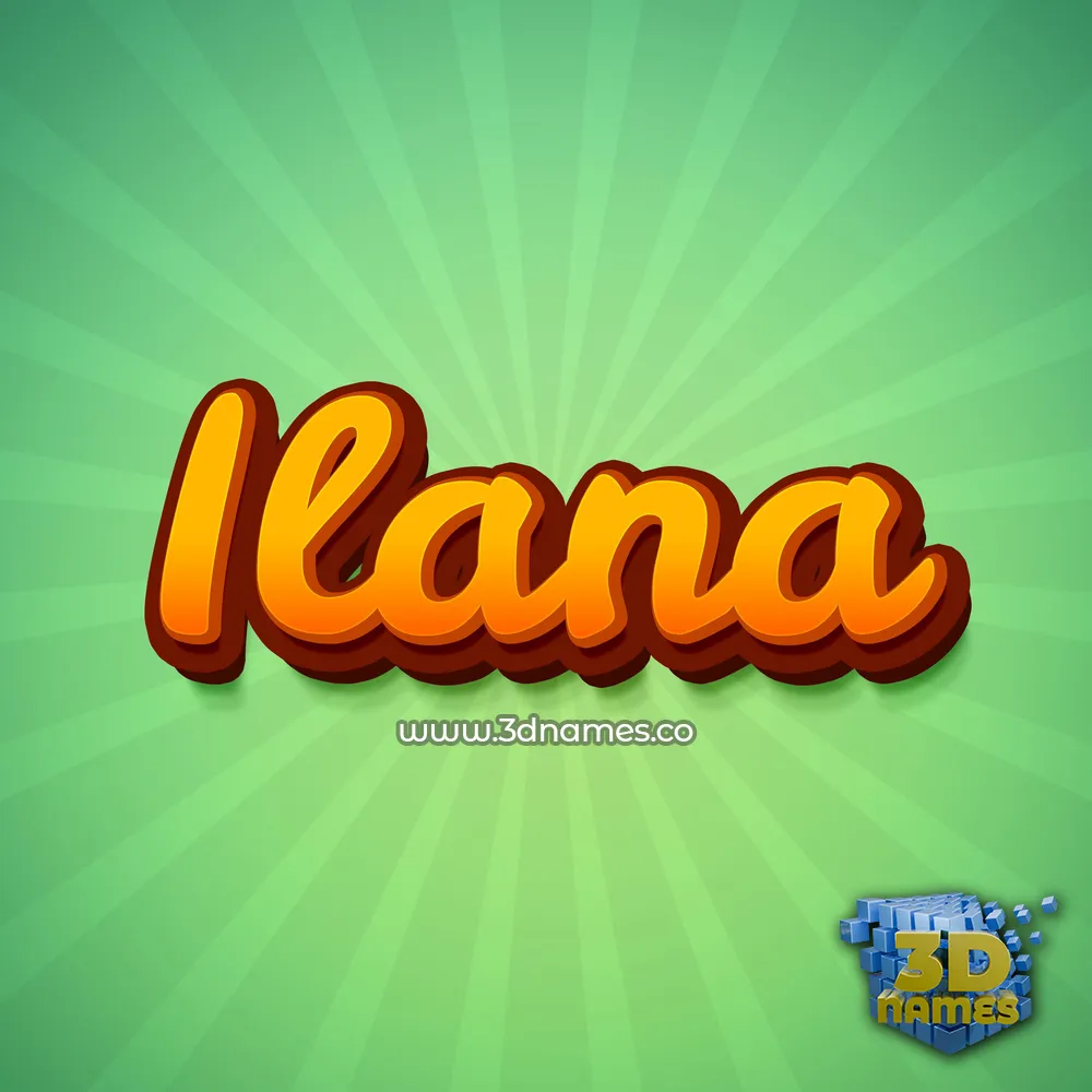ilana in Green Rays style - 3D name wallpaper