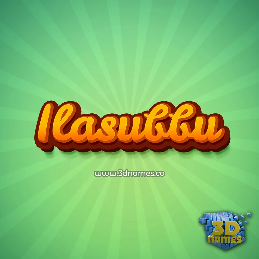 ilasubbu in Green Rays style - 3D name wallpaper