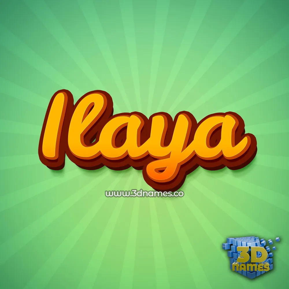ilaya in Green Rays style - 3D name wallpaper
