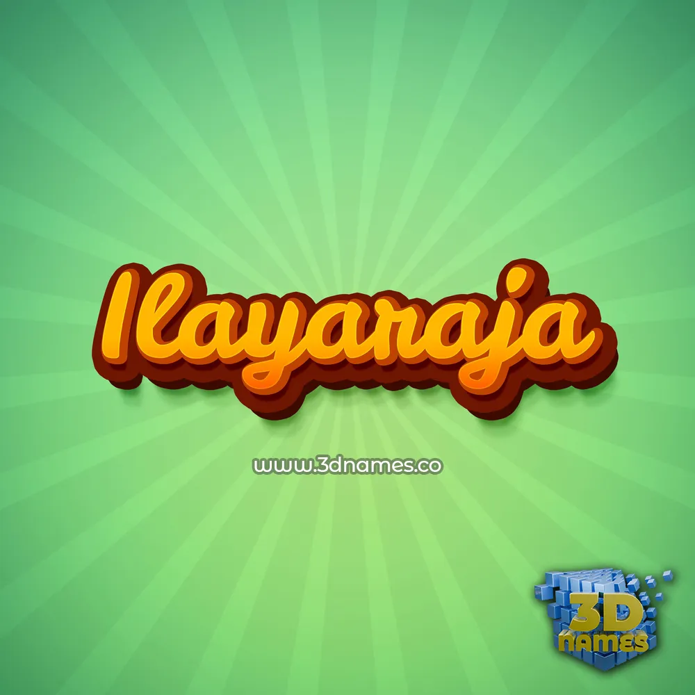 ilayaraja in Green Rays style - 3D name wallpaper