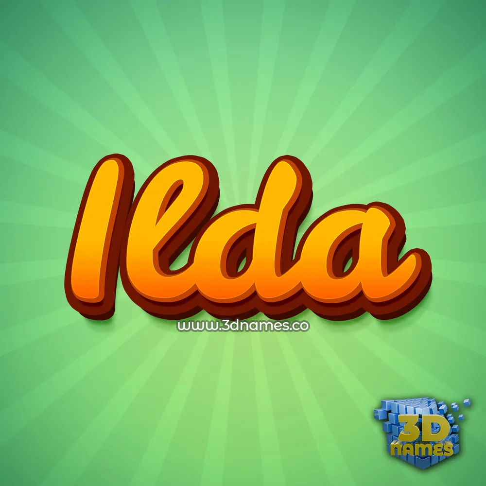 ilda in Green Rays style - 3D name wallpaper