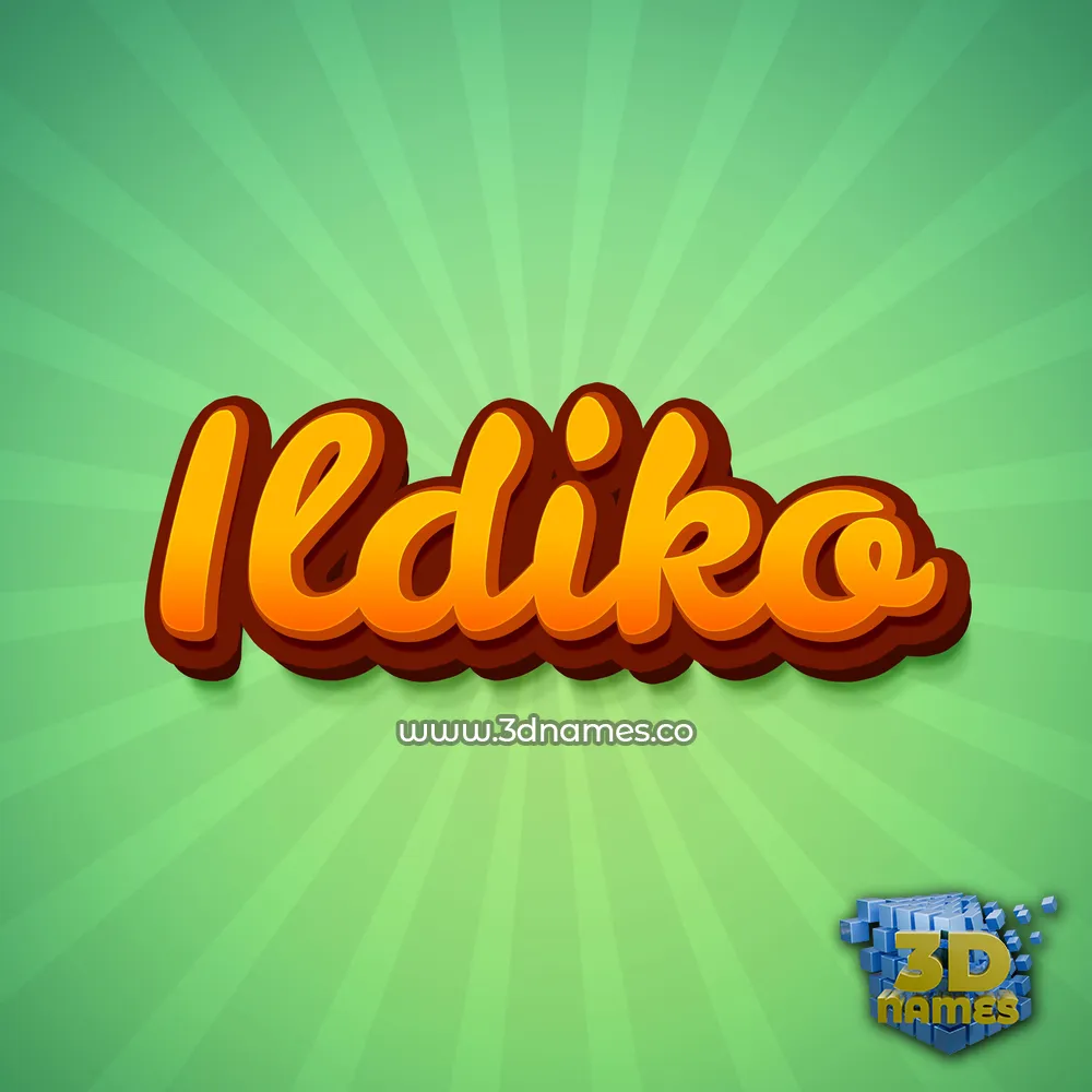ildiko in Green Rays style - 3D name wallpaper