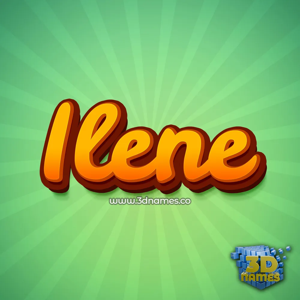 ilene in Green Rays style - 3D name wallpaper
