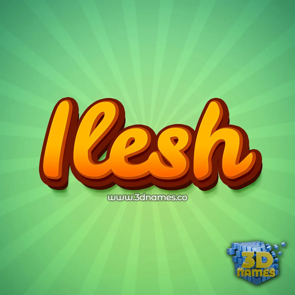 ilesh in Green Rays style - 3D name wallpaper