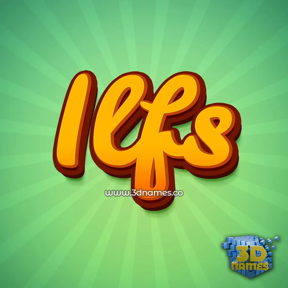 ilfs in Green Rays style - 3D name wallpaper